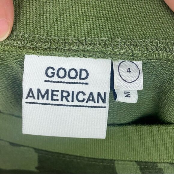 Good American Green Camo Sweatshirt Size XL Camouflage Revolve Boxy Athletic Top - Picture 6 of 12